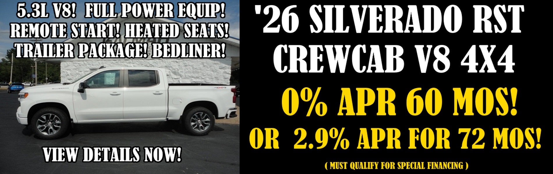 2026 Chevy Silverado 1500 Crewcab RST V8 4x4
