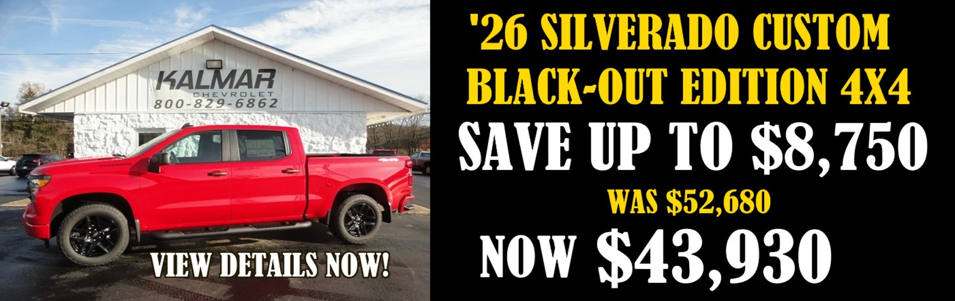 2026 Chevy Silverado 1500 Crewcab Custom Blackout Edt 4x4