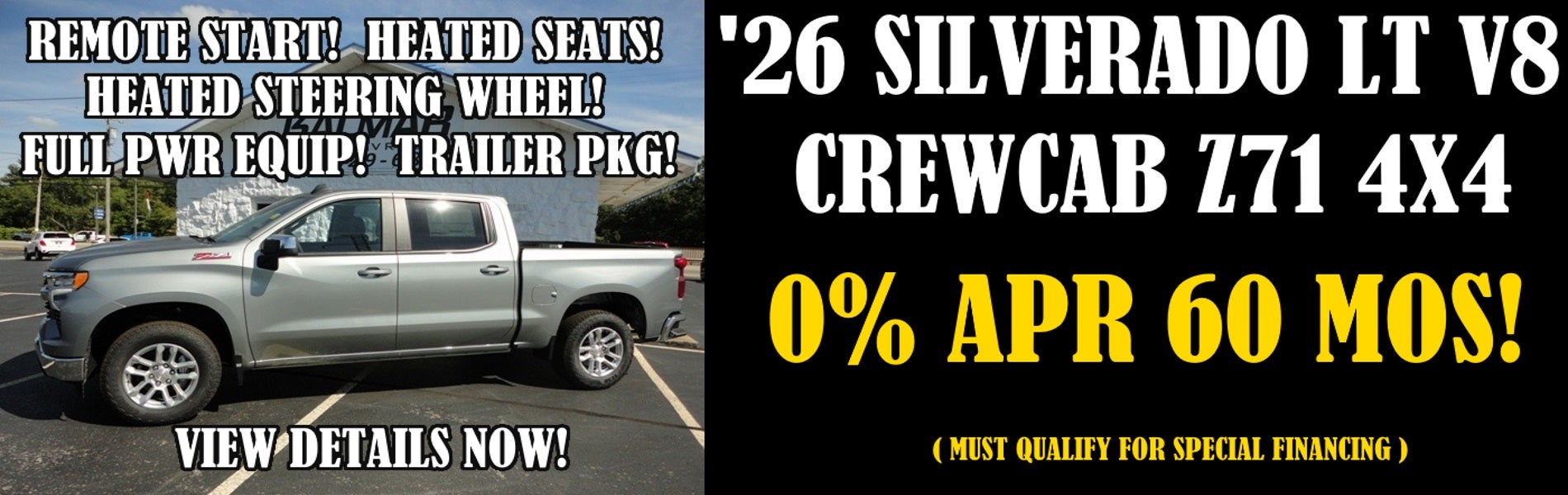 2026 Chevy Silverado 1500 Crewcab LT Z71 V8 4x4