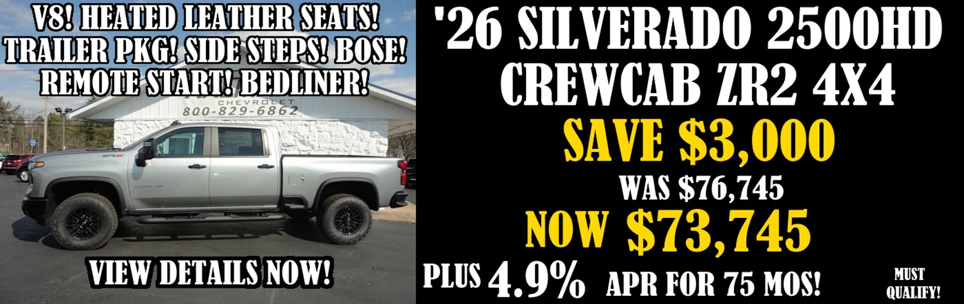 2026 Chevy Silverado 2500HD Crewcab ZR2 4x4