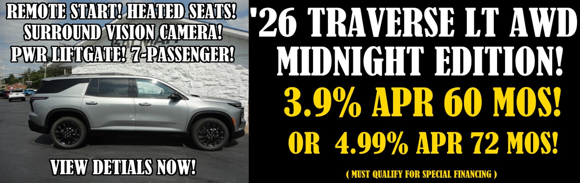 2026 Chevy Traverse LT Awd Midnight Edt.