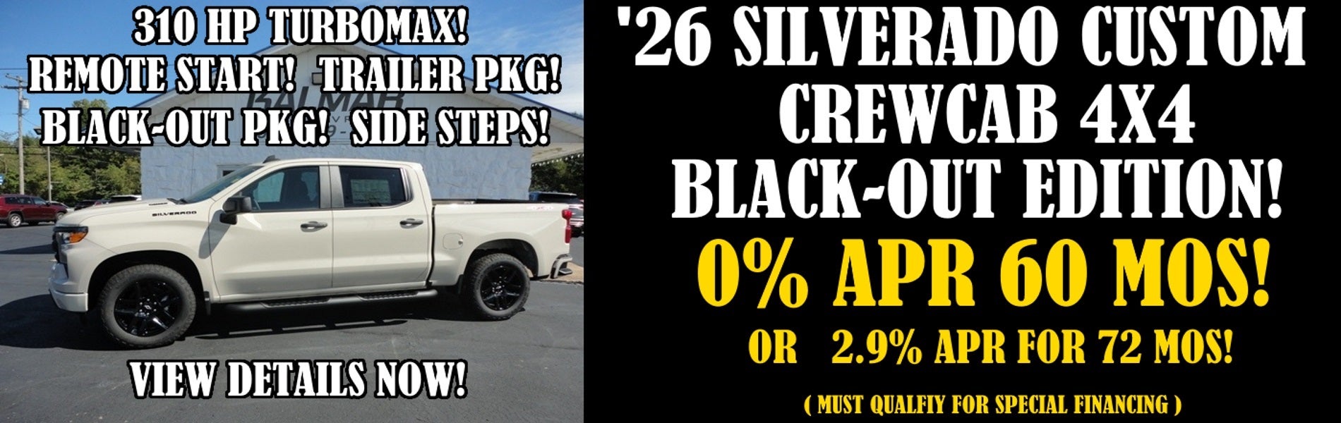 2026 Chevy Silverado 1500 Crewcab Custom 4x4