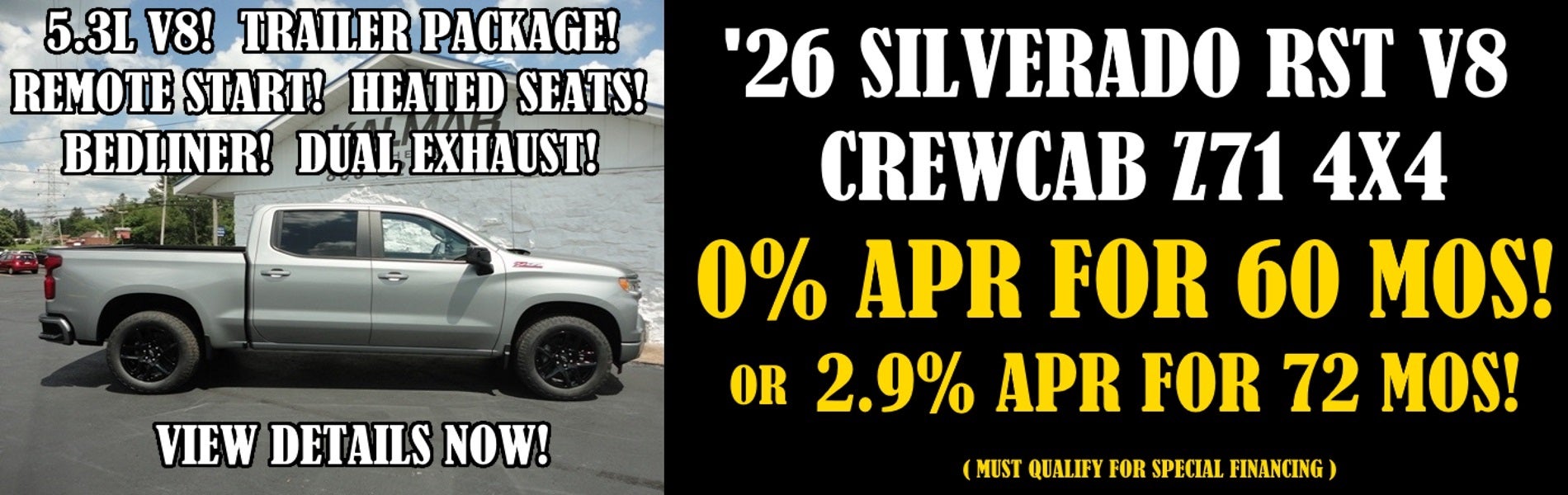2026 Chevy Silverado 1500 Crewcab RST Z71 V8 4x4